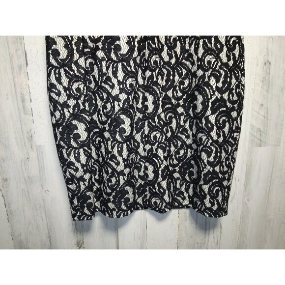Ralph Lauren Black Lace Overlay Dress Size 16 - Picture 6 of 10